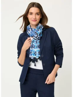 Sjaal blauw/crème