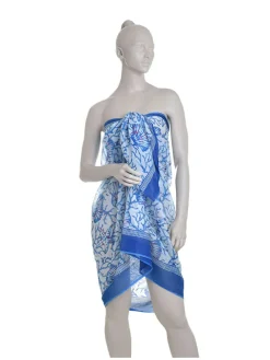Sjaal blauw/wit - (L)180 x (B)110 cm