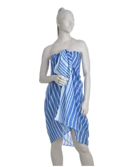 Sjaal blauw/wit - (L)180 x (B)100 cm