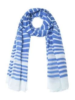 Sjaal blauw/wit - (L)180 x (B)100 cm