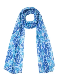 Sjaal blauw/wit - (L)180 x (B)110 cm