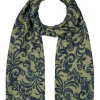 Sjaal donkerblauw/kaki - (L)180 x (B)70 cm
