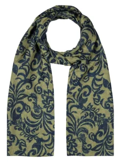 Sjaal donkerblauw/kaki - (L)180 x (B)70 cm
