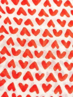 Sjaal "Herzchen Allover" rood/wit - (L)180 x (B)95 cm