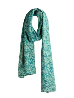 Sjaal petrol/beige - (L)180 x (B)60 cm