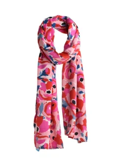 Sjaal rood/roze/blauw - (L)180 x (B)60 cm