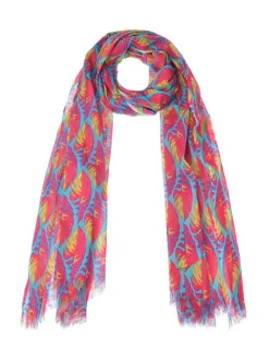 Sjaal roze/blauw/oranje - (L)180 x (B)100 cm