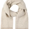 Sjaal "Sapina" met wollen andeel taupe - (L)190 x (B)37 cm
