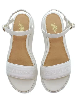 Sleehaksandalen crème