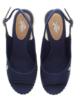 Sleehaksandalen donkerblauw/beige