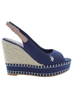 Sleehaksandalen donkerblauw/beige