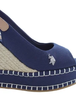 Sleehaksandalen donkerblauw/beige