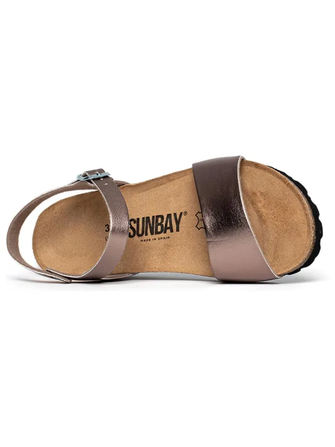 Sleehaksandalen "Esperance" bruin/goudkleurig