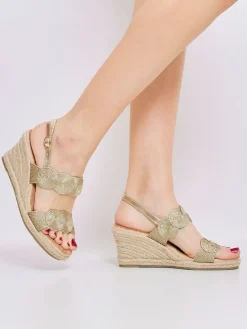 Sleehaksandalen goudkleurig