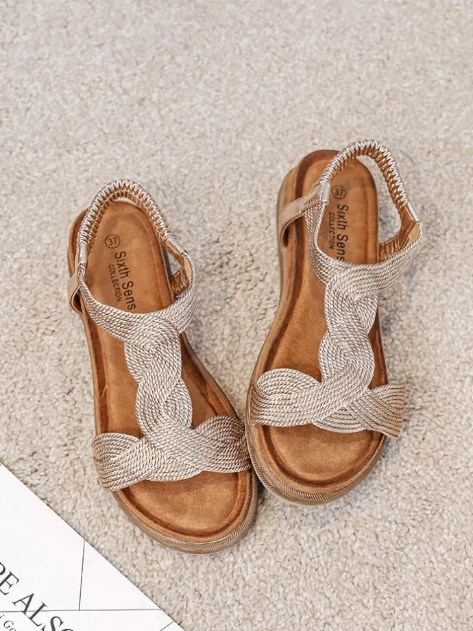 Sleehaksandalen goudkleurig