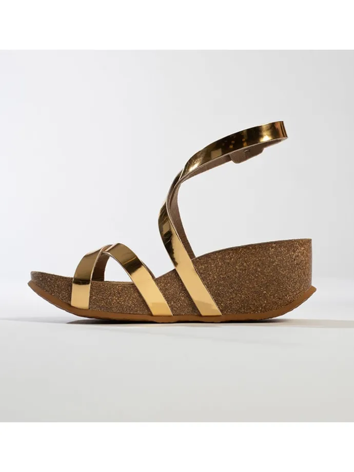Sleehaksandalen goudkleurig