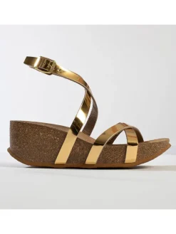 Sleehaksandalen goudkleurig