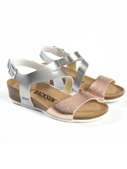 Sleehaksandalen "Lamezia" zilverkleurig/lichtroze