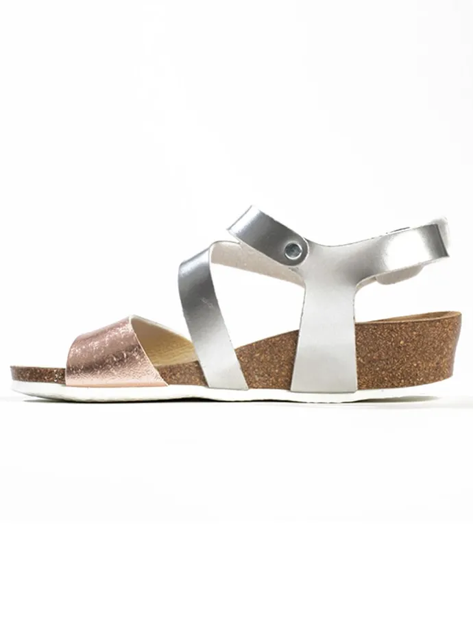 Sleehaksandalen "Lamezia" zilverkleurig/lichtroze