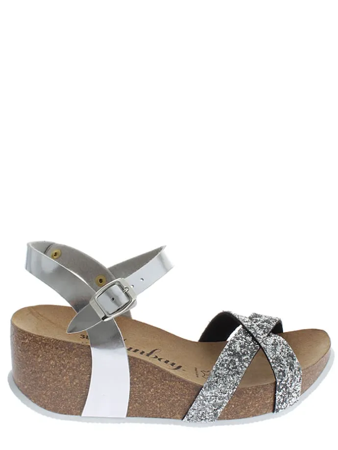 Sleehaksandalen "Pivoine" zilverkleurig