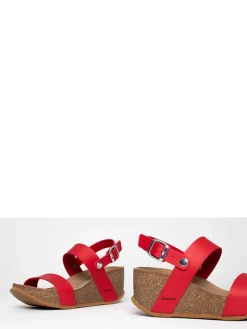 Sleehaksandalen rood
