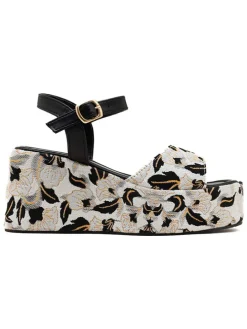 Sleehaksandalen wit/zwart