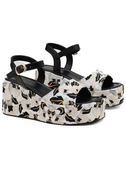 Sleehaksandalen wit/zwart