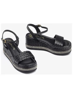 Sleehaksandalen zwart