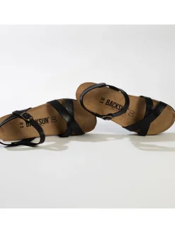 Sleehaksandalen zwart