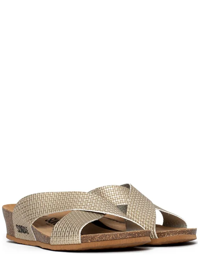 Sleehakslippers "Brisbane" goudkleurig