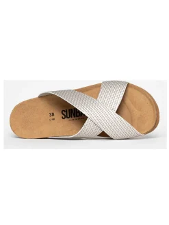 Sleehakslippers "Rita" zilverkleurig