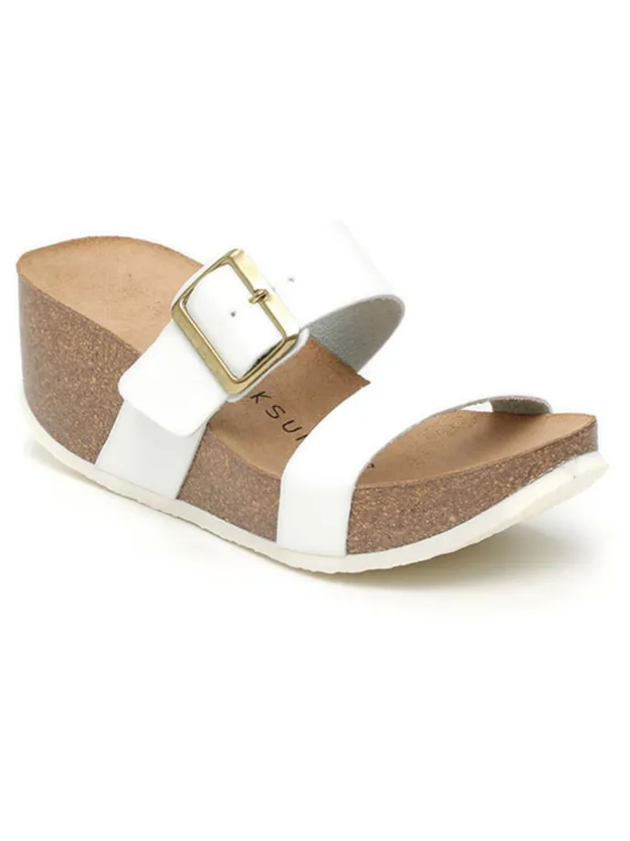 Sleehakslippers wit