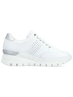 Sleehaksneakers wit/zilverkleurig