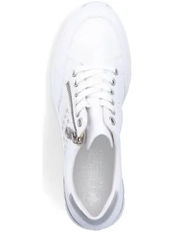 Sleehaksneakers wit/zilverkleurig