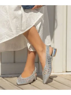 Slingballerina's zilverkleurig