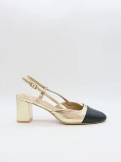 Slingpumps goudkleurig/zwart