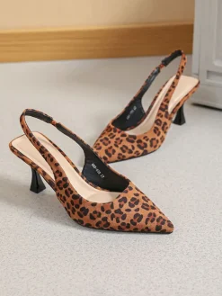 Slingpumps lichtbruin/zwart