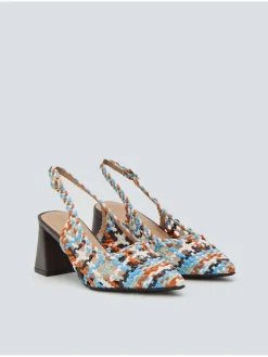 Slingpumps meerkleurig