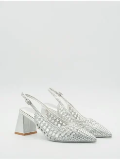 Slingpumps zilverkleurig