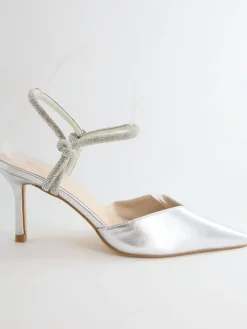 Slingpumps zilverkleurig