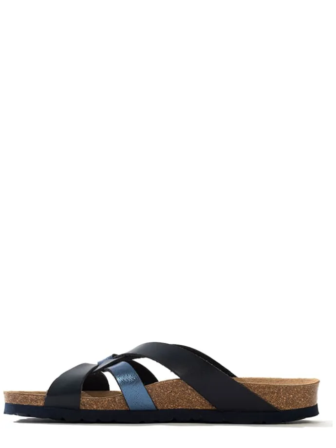 Slippers "Albury" zwart/blauw