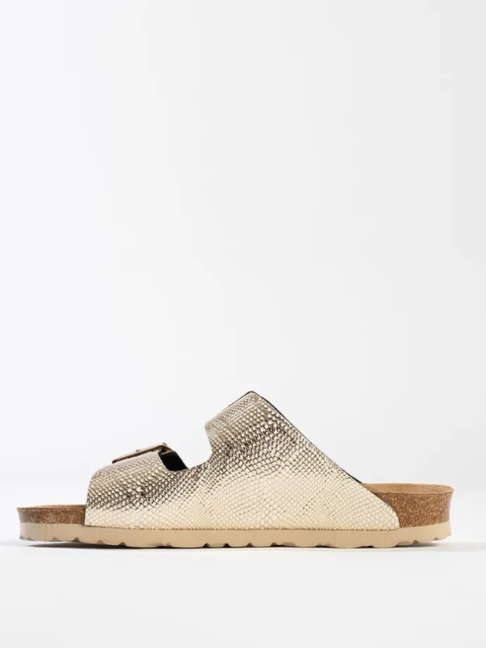 Slippers "Bali" goudkleurig