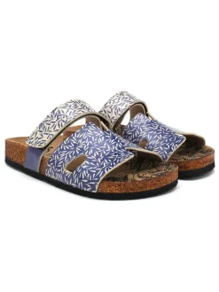 Slippers blauw/wit
