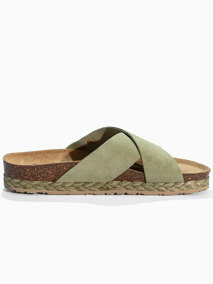 Slippers "Broome" groen