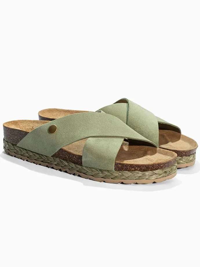 Slippers "Broome" groen