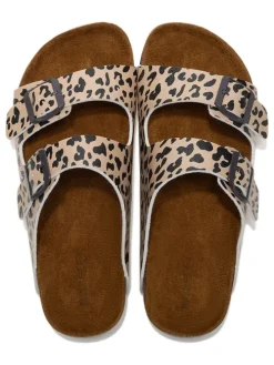 Slippers ''Mia'' beige/zwart