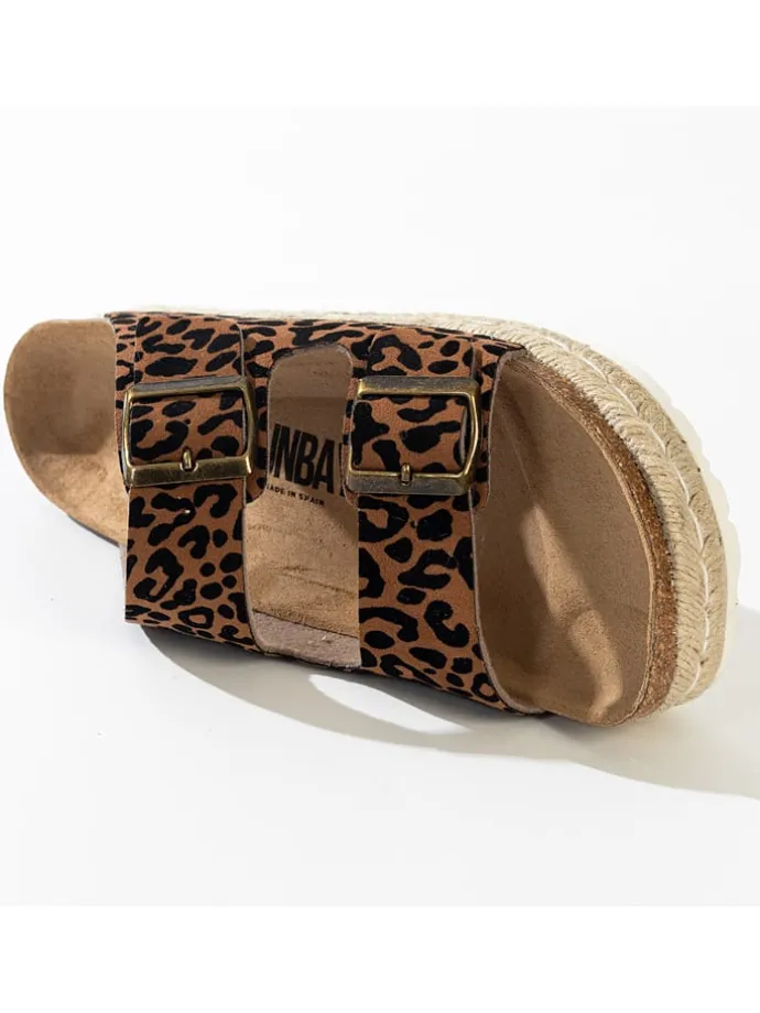 Slippers "Orange" bruin/ zwart