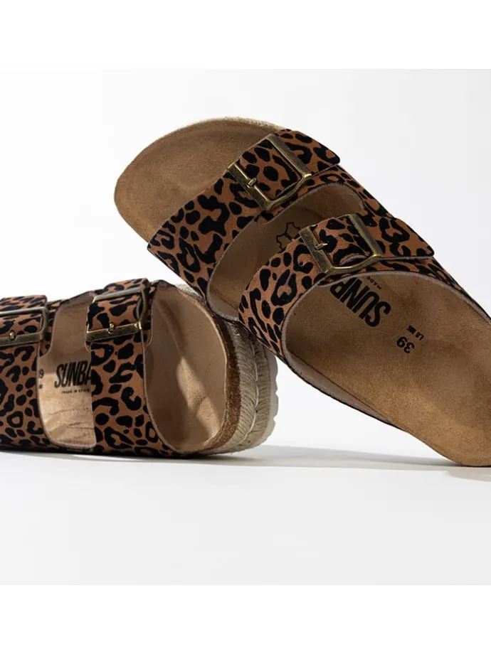 Slippers "Orange" bruin/ zwart