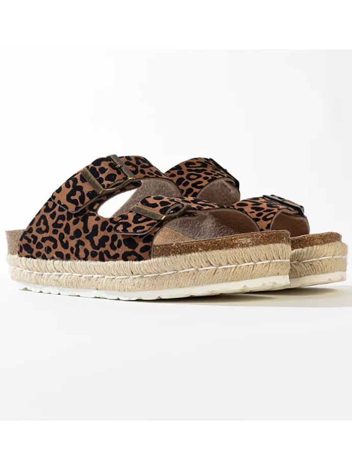 Slippers "Orange" bruin/ zwart