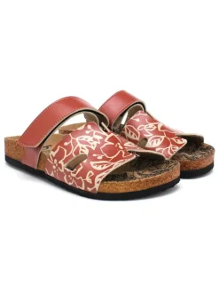 Slippers rood/crème